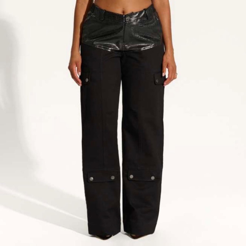 NWOT naked wardrobe Black Croc Cargo Jeans